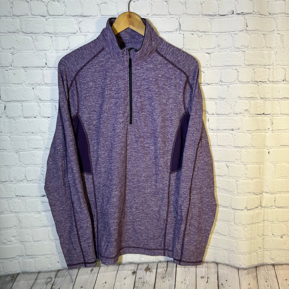 Lululemon Men Core 1/4 Zip Q Zip Pullover Purple Heathered Activewear Medium